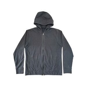 Lululemon Mens Hoodie Jacket Size L Grey Full Zip Up Stretch Full Sleeve Gym